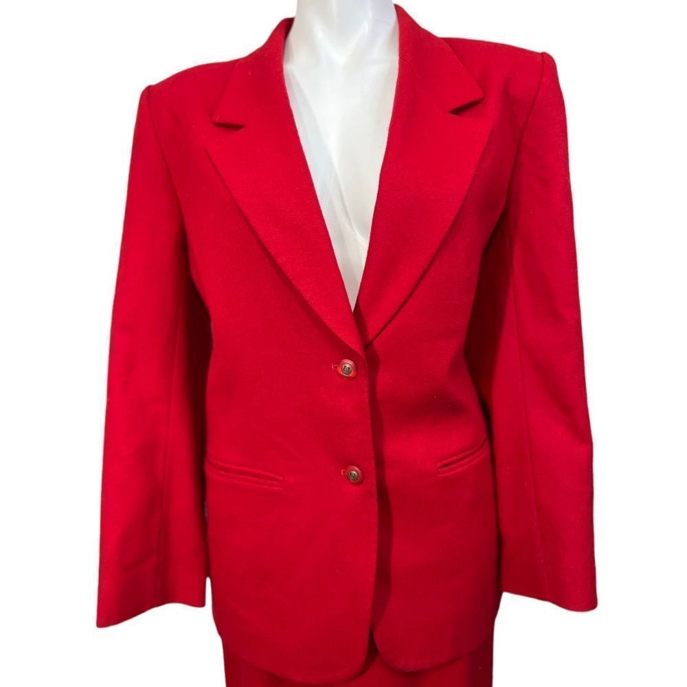 Pendleton Classic 100% virgin wool red long sleeve blazer suit jacket